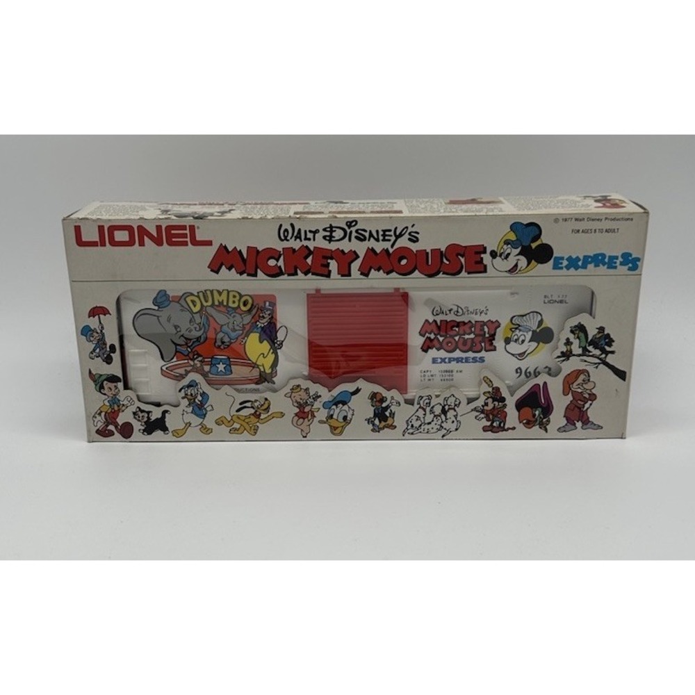 LIONEL 6-9663 DISNEY MICKEY MOUSE EXPRESS DUMBO HI-CUBE BOX CAR NEW O GAUGE